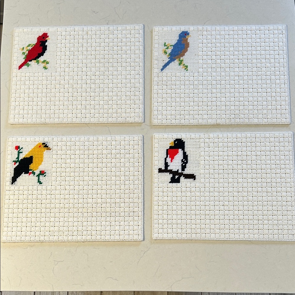 Handcrafted Bird-Themed Crochet Placemats - Set of 4